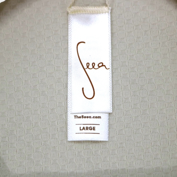 Free People X Seea Palomar Surf/Swim Crop Top, Size Large Cream Waffle Knit UV - Picture 5 of 10